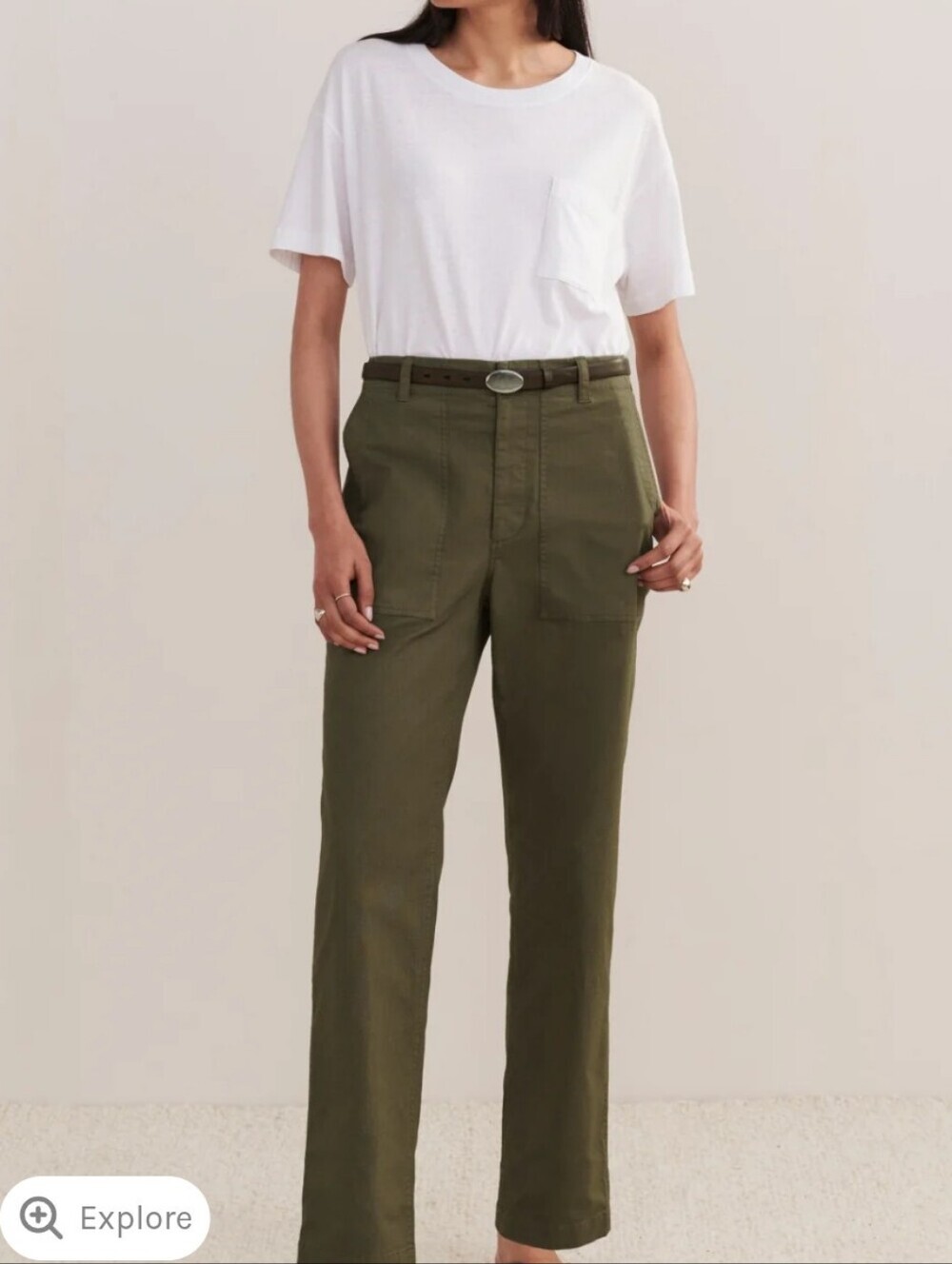 Jenni Kayne Relaxed Army Straight Leg Utility Pants in Olive Green Sz 2 Casual